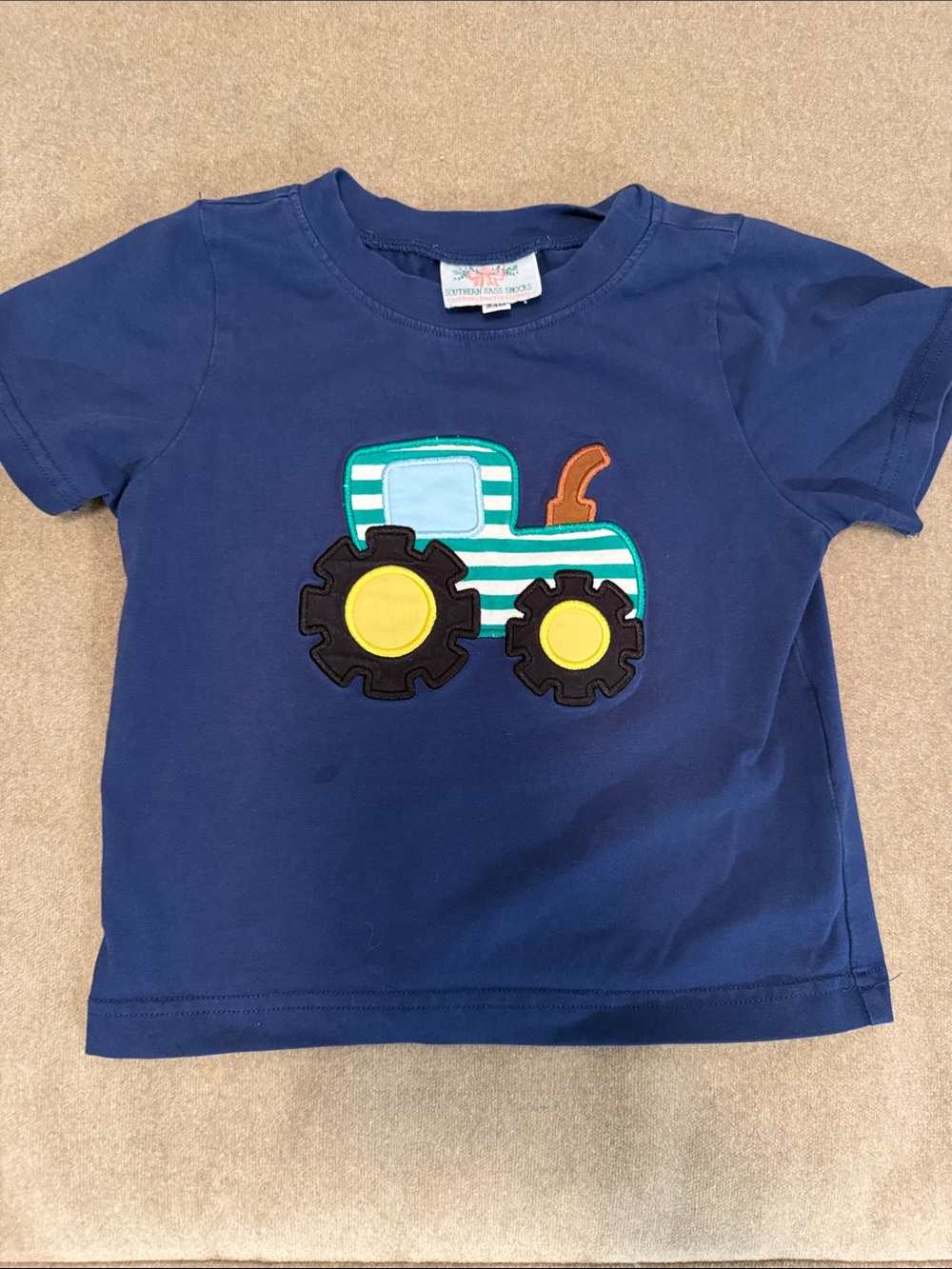Blue Boys' Short Sleeve Tractor Tee